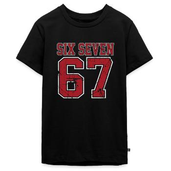 67 Six Seven 6-7  - Teenager Premium Bio T-Shirt - Schwarz - Vorne - AI Model Teenager Male light (155cm)