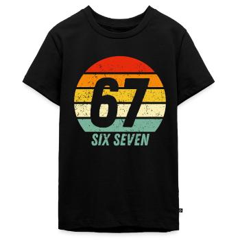 67 Six Seven - Teenager Premium Bio T-Shirt - Schwarz - Vorne - AI Model Teenager Male light (155cm)