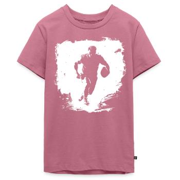 Rugby Street Art - Teenager Premium Organic T-Shirt - mauve - Front - AI Model Teenager Male light (155cm)