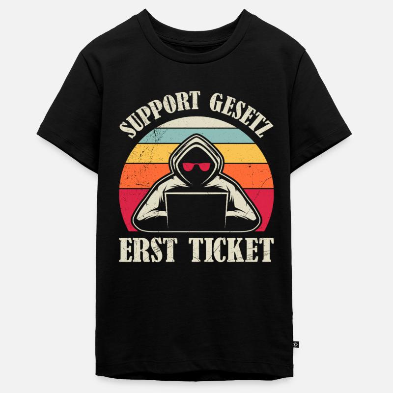 Computer Science Coder SUPPORT LAW FIRST TICKET - Teenager Premium Organic T-Shirt - black