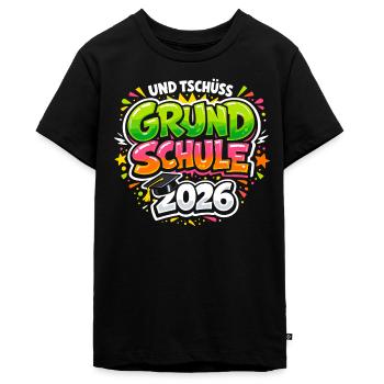Grundschule Abschluss 2026 Geschafft Geschenk - Teenager Premium Bio T-Shirt - Schwarz - Vorne - AI Model Teenager Male light (155cm)