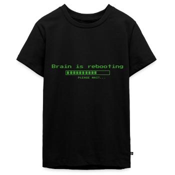 Brain is rebooting, please wait ... - Teenager Premium Bio T-Shirt - Schwarz - Vorne - AI Model Teenager Male light (155cm)