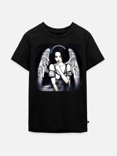 Cooles Gothik Engel - Teenager Premium Bio T-Shirt - Schwarz