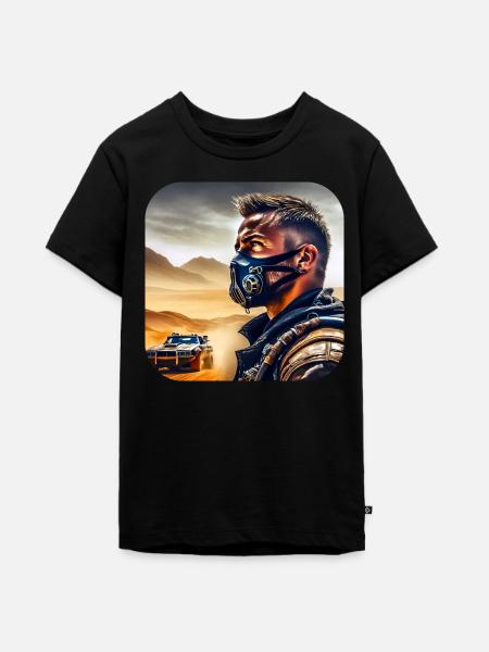 Cooler Rudeboy mit Steampunkauto - Teenager Premium Bio T-Shirt - Schwarz