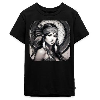 Chaman mystique - T-shirt Premium bio Ado - noir - Devant - AI Model Teenager Male light (155cm)