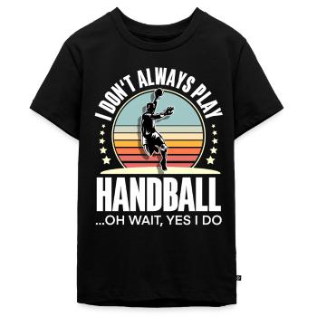 Handball Handballer - Teenager Premium Bio T-Shirt - Schwarz - Vorne - AI Model Teenager Male light (155cm)