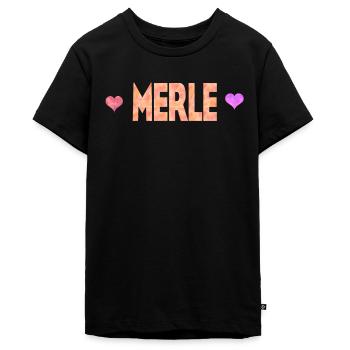 Merle - T-shirt Premium bio Ado - noir - Devant - AI Model Teenager Male light (155cm)