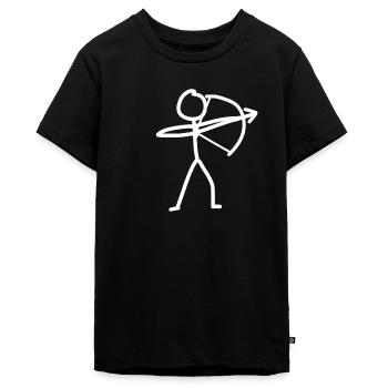Pfeil Bogen - Teenager Premium Bio T-Shirt - Schwarz - Vorne - AI Model Teenager Male light (155cm)