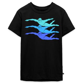 Schwimmen Schwimmsport Kinder Schwimm Schwimmer - Teenager Premium Bio T-Shirt - Schwarz - Vorne - AI Model Teenager Male light (155cm)