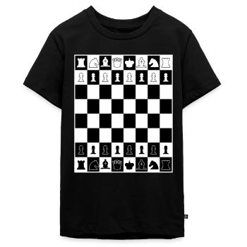 Schach Schachbrett Schachmatt - Teenager Premium Bio T-Shirt - Schwarz - Vorne - AI Model Teenager Male light (155cm)