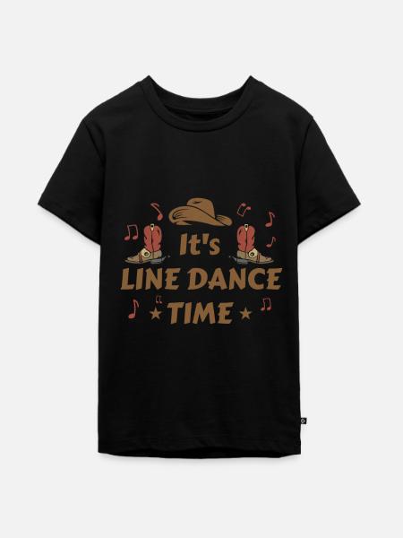 Linedance - Teenager Premium Bio T-Shirt - Schwarz