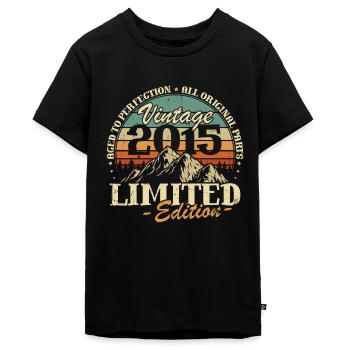 Vintage 2015 Jahrgang Geburtstag Retro Geschenk - Teenager Premium Bio T-Shirt - Schwarz - Vorne - AI Model Teenager Male light (155cm)