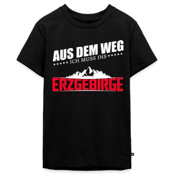 Aus dem Weg ich muss ins Erzgebirge - Teenager Premium Bio T-Shirt - Schwarz - Vorne - AI Model Teenager Male light (155cm)