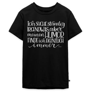 Ich suche ständig irgendwas... - Teenager Premium Bio T-Shirt - Schwarz - Vorne - AI Model Teenager Male light (155cm)