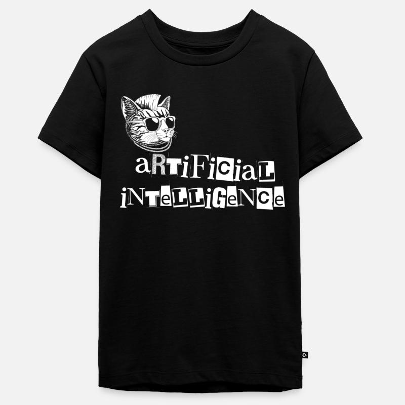IA Chat Intelligence Artificielle - T-shirt Premium bio Ado - noir