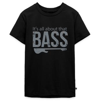Bassiste basse - T-shirt Premium bio Ado - noir - Devant - AI Model Teenager Male light (155cm)