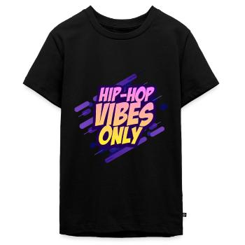 Hip hop - T-shirt Premium bio Ado - noir - Devant - AI Model Teenager Male light (155cm)