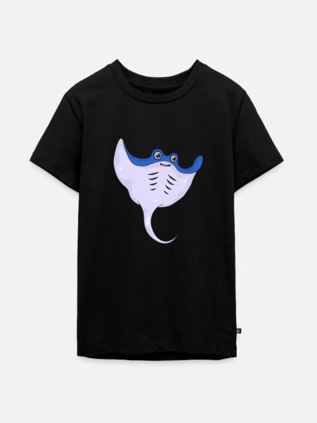 Rochen - Teenager Premium Bio T-Shirt - Schwarz