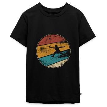 Fechten vintage Fechter - Teenager Premium Bio T-Shirt - Schwarz - Vorne - AI Model Teenager Male light (155cm)