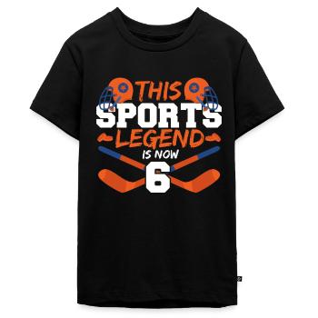 Diese Sportlegende Ist Jetzt 6, Hockeyspiel 6. - Teenager Premium Bio T-Shirt - Schwarz - Vorne - AI Model Teenager Male light (155cm)