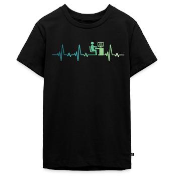 Heartbeat Programmer-Entwickler - Teenager Premium Bio T-Shirt - Schwarz - Vorne - AI Model Teenager Male light (155cm)