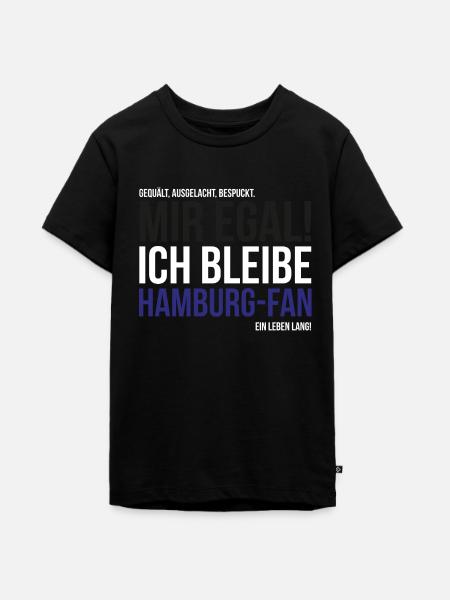 Ich bleibe Hamburg-Fan - Teenager Premium Bio T-Shirt - Schwarz