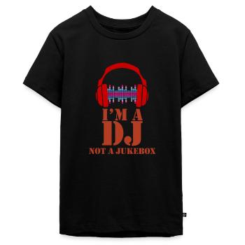 DJ - Tieners Premium Bio T-shirt - zwart - Voor - AI Model Teenager Male light (155cm)
