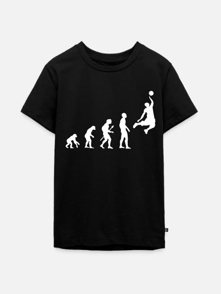 Basketball Evolution mit Basketballer - Teenager Premium Bio T-Shirt - Schwarz