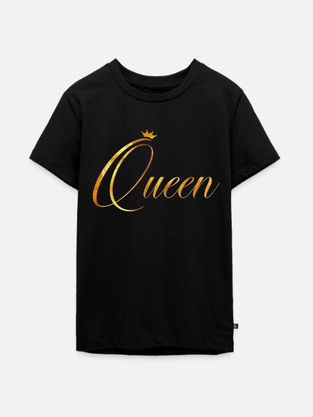 Königin - Teenager Premium Bio T-Shirt - Schwarz
