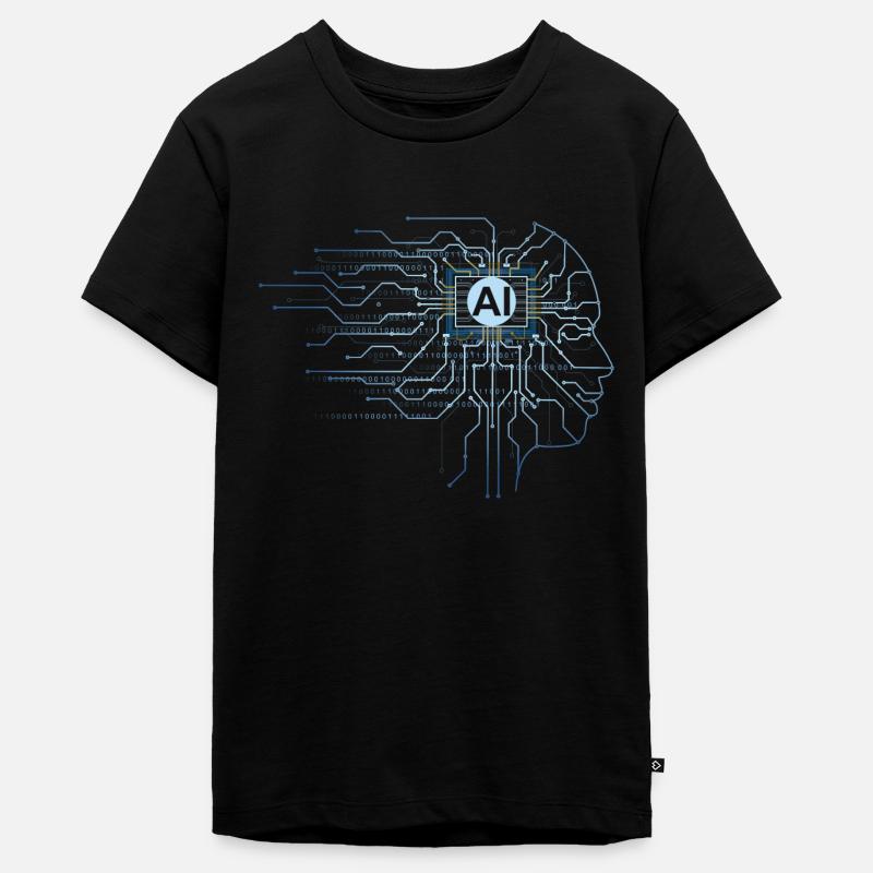 AI - Code Binaire Intelligence Artificielle Informatique - T-shirt Premium bio Ado - noir