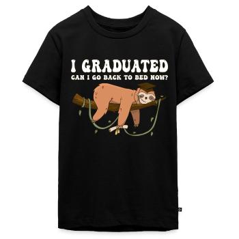 J’ai obtenu mon diplôme Puis-je retourner au lit maintenant - Paresseux paresseux - T-shirt Premium bio Ado - noir - Devant - AI Model Teenager Male light (155cm)