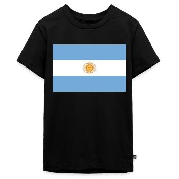 Argentina Argentina Flag Flag - Teenager Premium Organic T-Shirt - black - Front - AI Model Teenager Male light (155cm)
