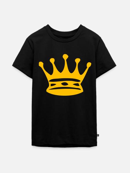 gelbe Krone - Teenager Premium Bio T-Shirt - Schwarz