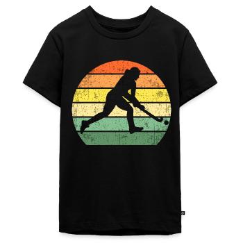 Feldhockey Geschenk Feldhockey Spieler Geschenk - Teenager Premium Bio T-Shirt - Schwarz - Vorne - AI Model Teenager Male light (155cm)