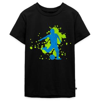fussball | fußball | fussballer | fußballer - Teenager Premium Bio T-Shirt - Schwarz - Vorne - AI Model Teenager Male light (155cm)
