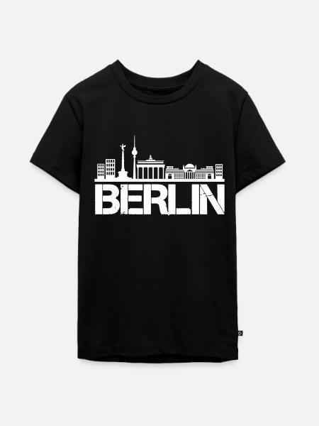 berlin skyline - Teenager Premium Bio T-Shirt - Schwarz