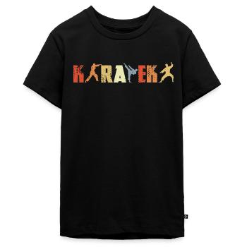 Karateka Vintage Look - T-shirt Premium bio Ado - noir - Devant - AI Model Teenager Male light (155cm)