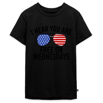 Drapeau américain Vintage Biden gratuit le mercredi - T-shirt Premium bio Ado - noir - Devant - AI Model Teenager Male light (155cm)
