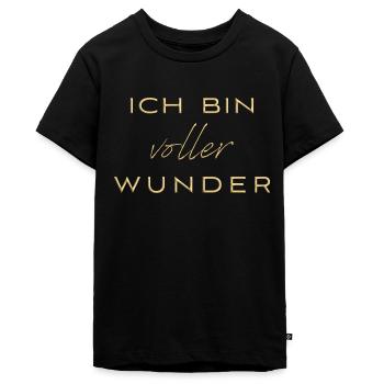 ich bin voller wunder - Teenager Premium Bio T-Shirt - Schwarz - Vorne - AI Model Teenager Male light (155cm)