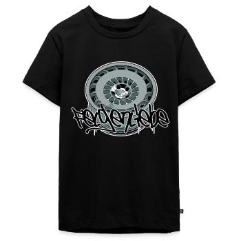 Rim Love // Illustration - Teenager Premium Organic T-Shirt - black - Front - AI Model Teenager Male light (155cm)