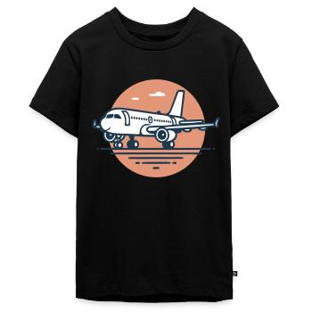 Airliner - Teenager Premium Organic T-Shirt - black - Front - AI Model Teenager Male light (155cm)