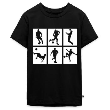 Football Football - Teenager Premium Organic T-Shirt - black - Front - AI Model Teenager Male light (155cm)