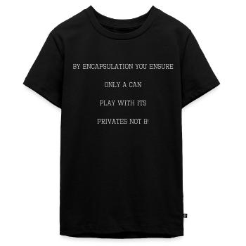 grap humor computer programmeren gelukkig - Tieners Premium Bio T-shirt - zwart - Voor - AI Model Teenager Male light (155cm)