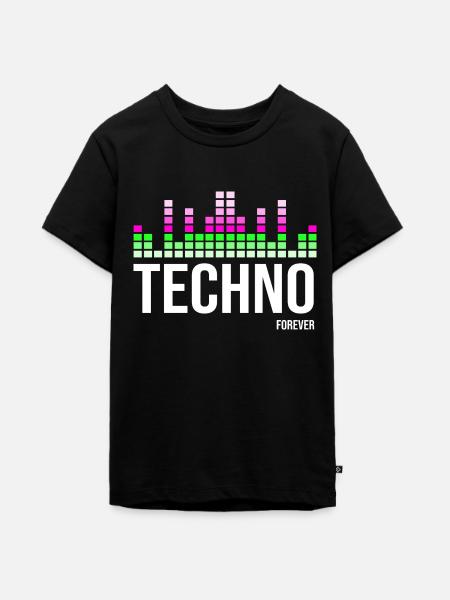 Techno - Teenager Premium Bio T-Shirt - Schwarz