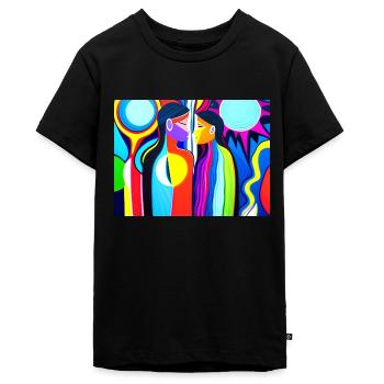 Kulturelle Vielfalt abstrakt - Teenager Premium Bio T-Shirt - Schwarz - Vorne - AI Model Teenager Male light (155cm)