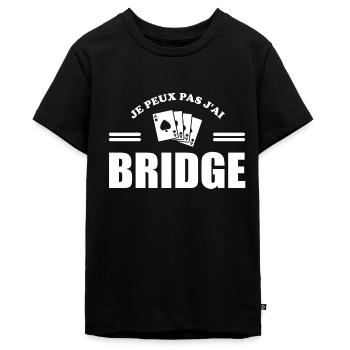 je peux pas j'ai bridge - T-shirt Premium bio Ado - noir - Devant - AI Model Teenager Male light (155cm)