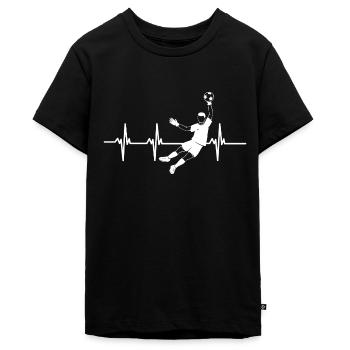 Herzschlag des Torhüters - Teenager Premium Bio T-Shirt - Schwarz - Vorne - AI Model Teenager Male light (155cm)