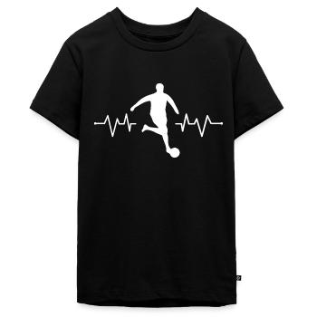 Fußball Soccer - Teenager Premium Bio T-Shirt - Schwarz - Vorne - AI Model Teenager Male light (155cm)