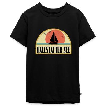 Hallstätter See - Teenager Premium Bio T-Shirt - Schwarz - Vorne - AI Model Teenager Male light (155cm)