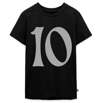 10 - Teenager Premium Bio T-Shirt - Schwarz - Vorne - AI Model Teenager Male light (155cm)